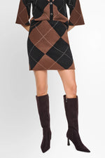 FUZZY ARGYLE SKIRT