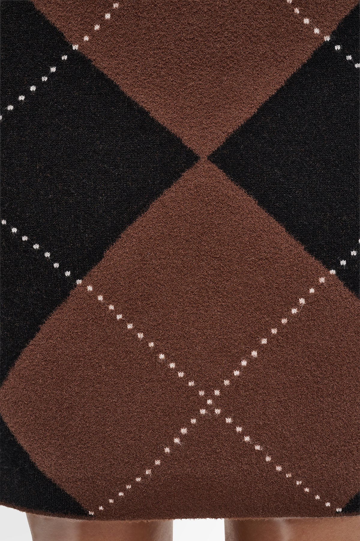 FUZZY ARGYLE SLEEVELESS DRESS