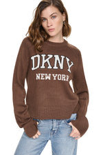 CONTRAST VARSITY LOGO SWEATER