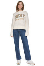 CONTRAST VARSITY LOGO SWEATER
