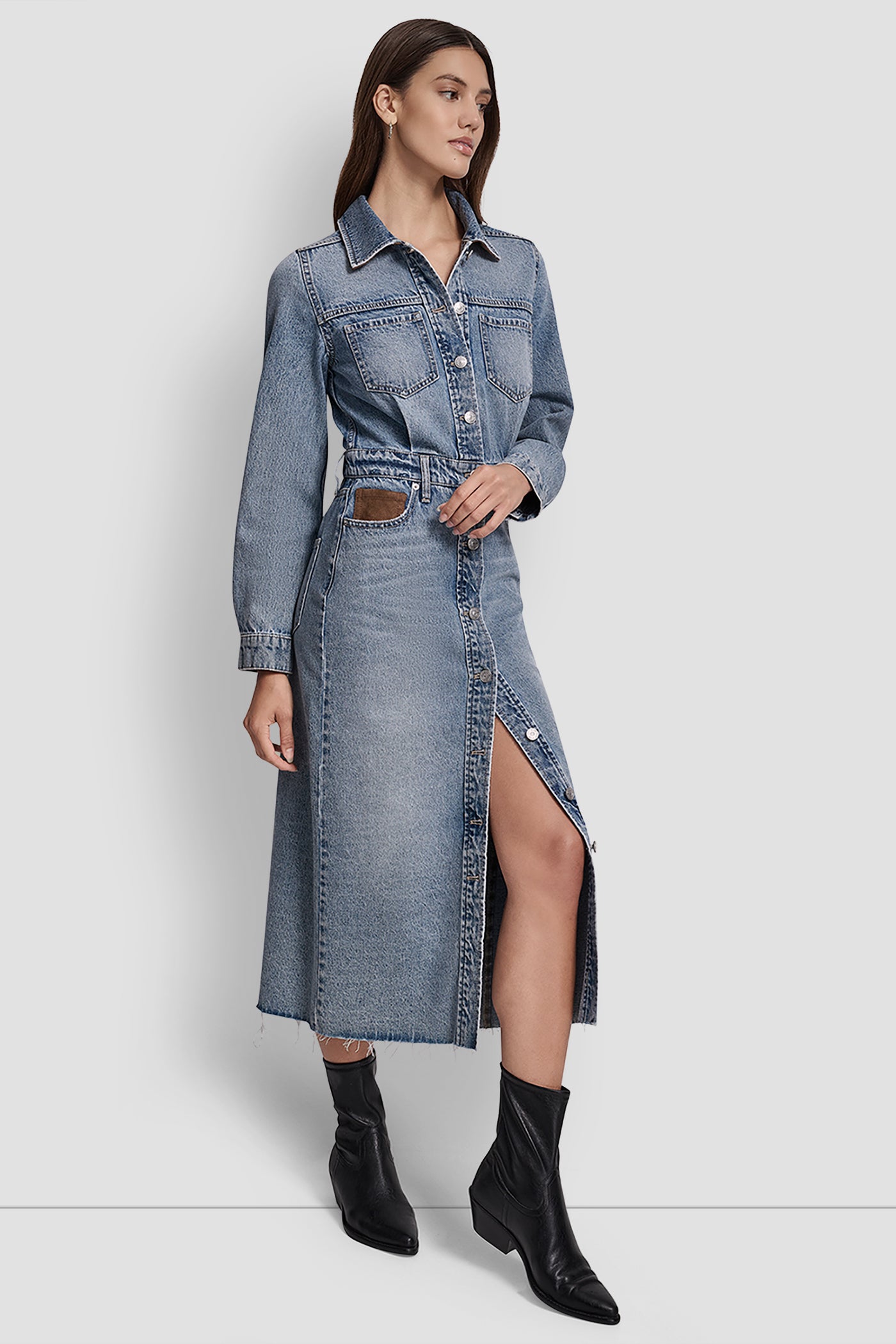 BUTTON FRONT MAXI DRESS