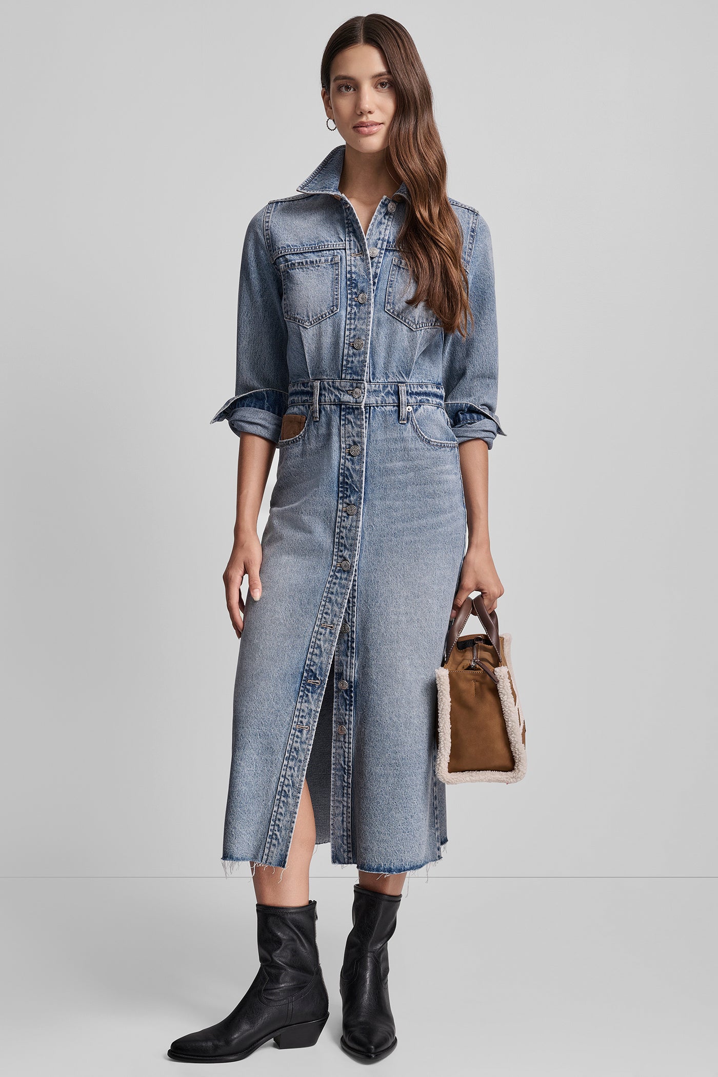 BUTTON FRONT MAXI DRESS