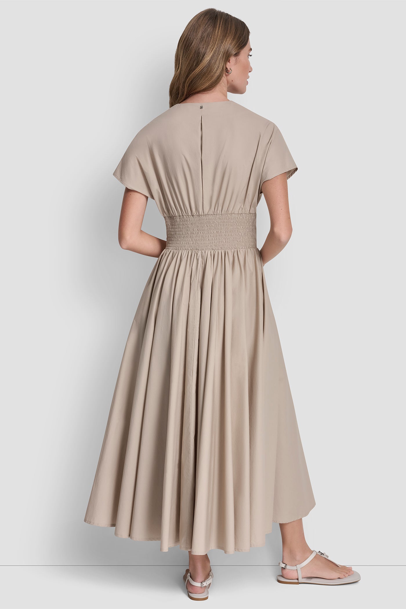 SHORT SLEEVE POPLIN DRESS