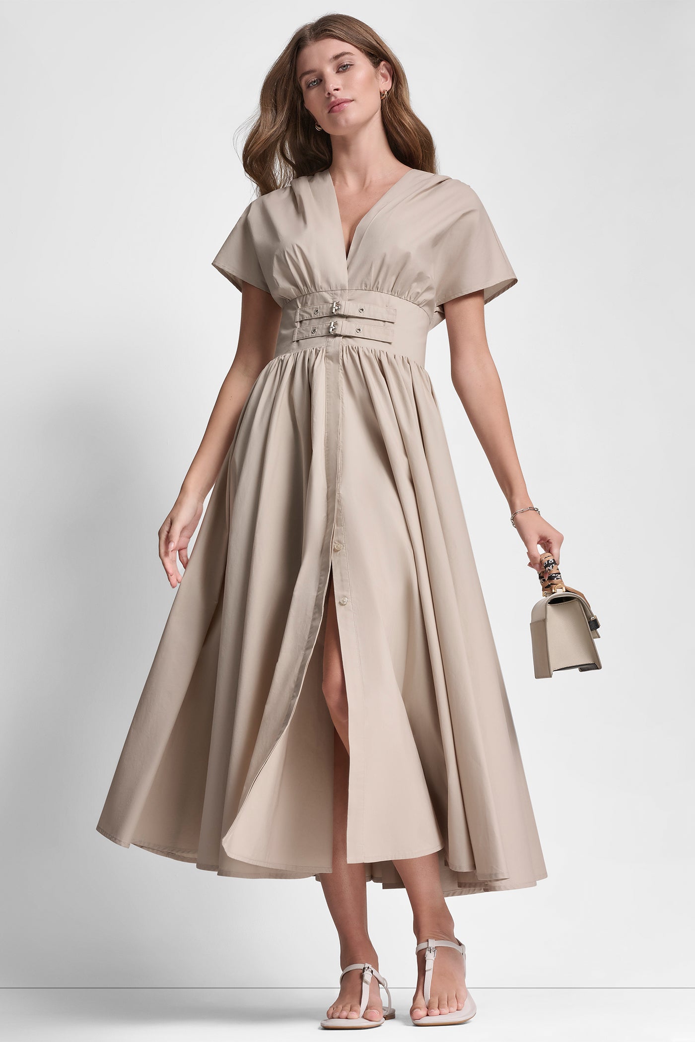 SHORT SLEEVE POPLIN DRESS