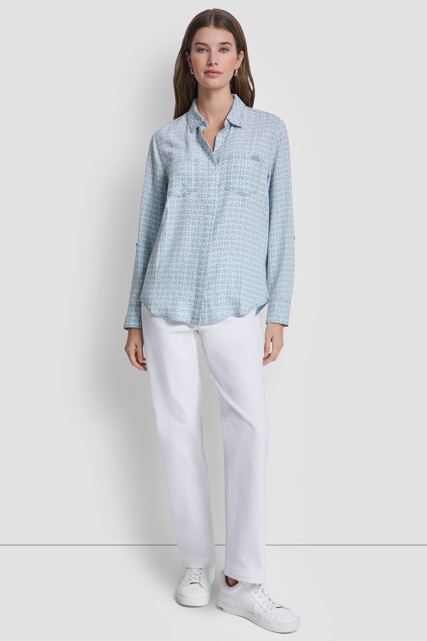 قميص بطبعة من قماش مصبوغ