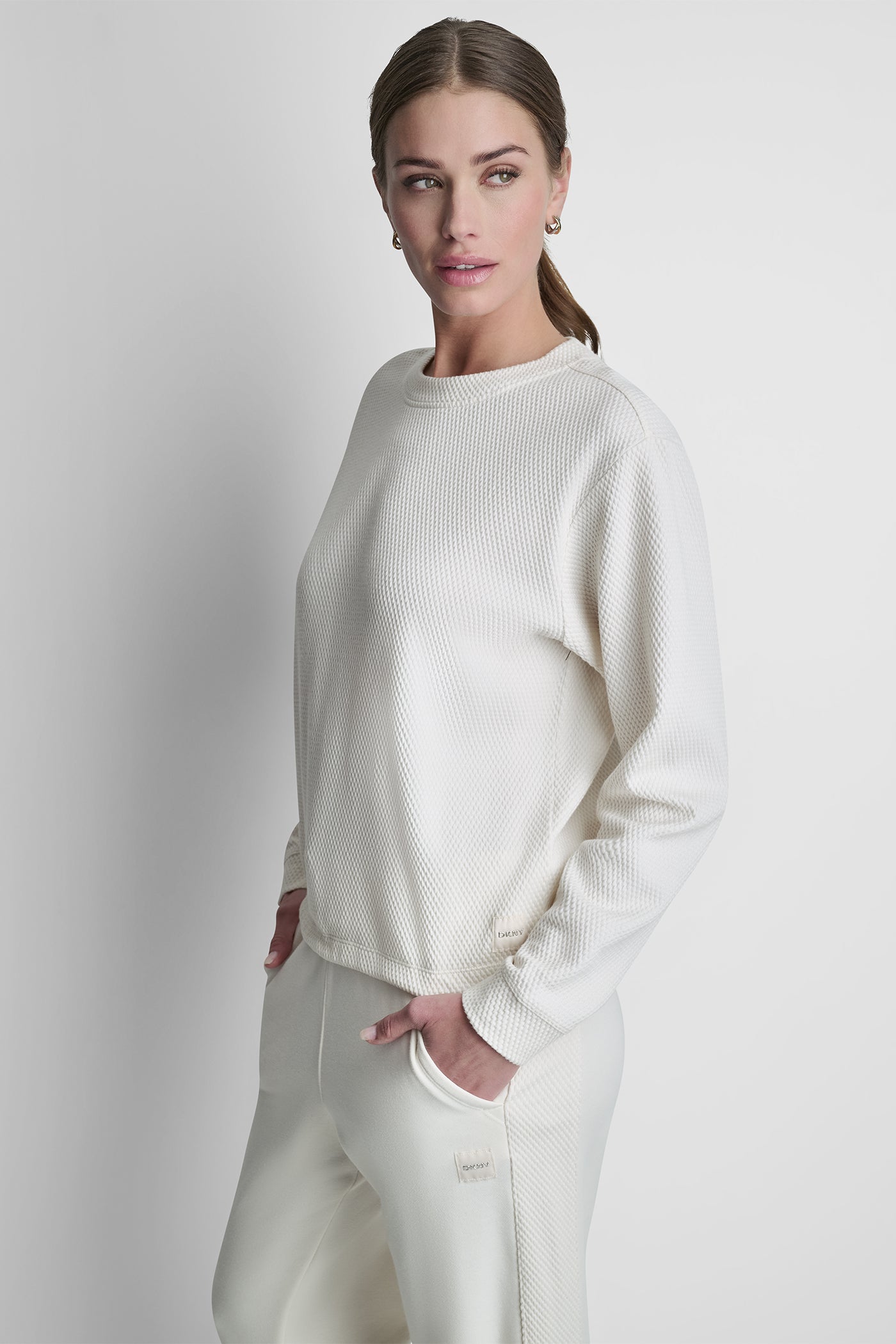 JACQUARD KNIT LONG SLEEVE TOP