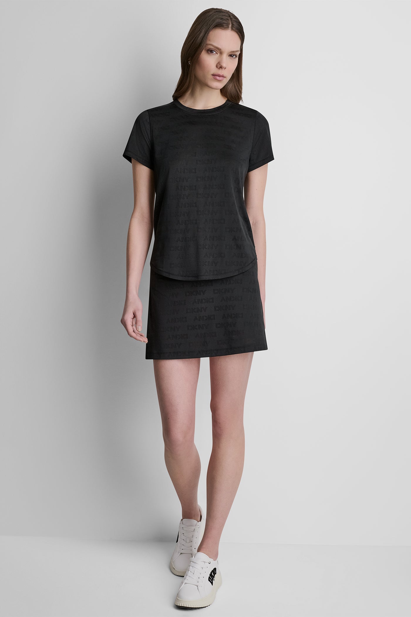 STRETCH COTTON-JERSEY LOGO-JACQUARD TEE