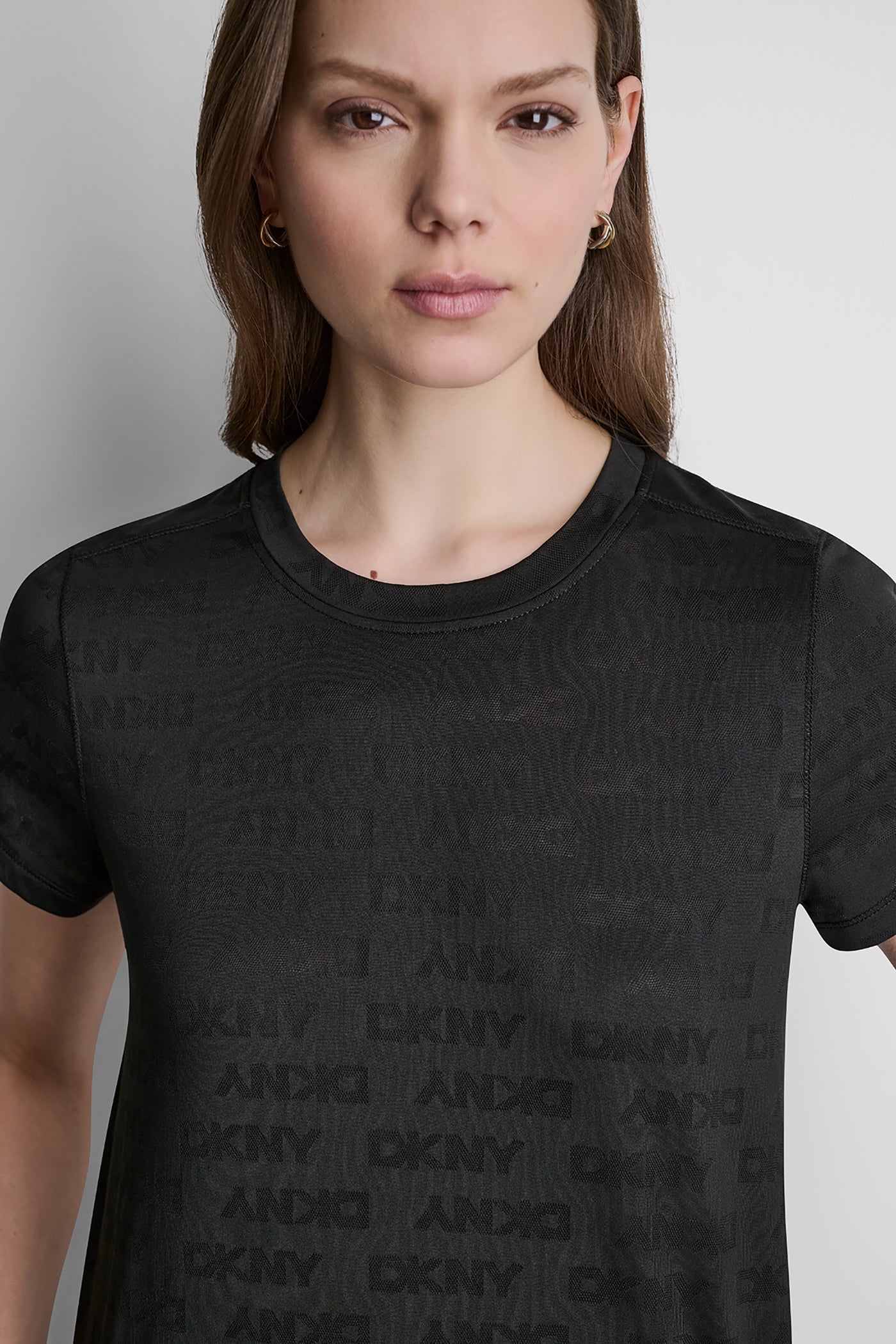 STRETCH COTTON-JERSEY LOGO-JACQUARD TEE