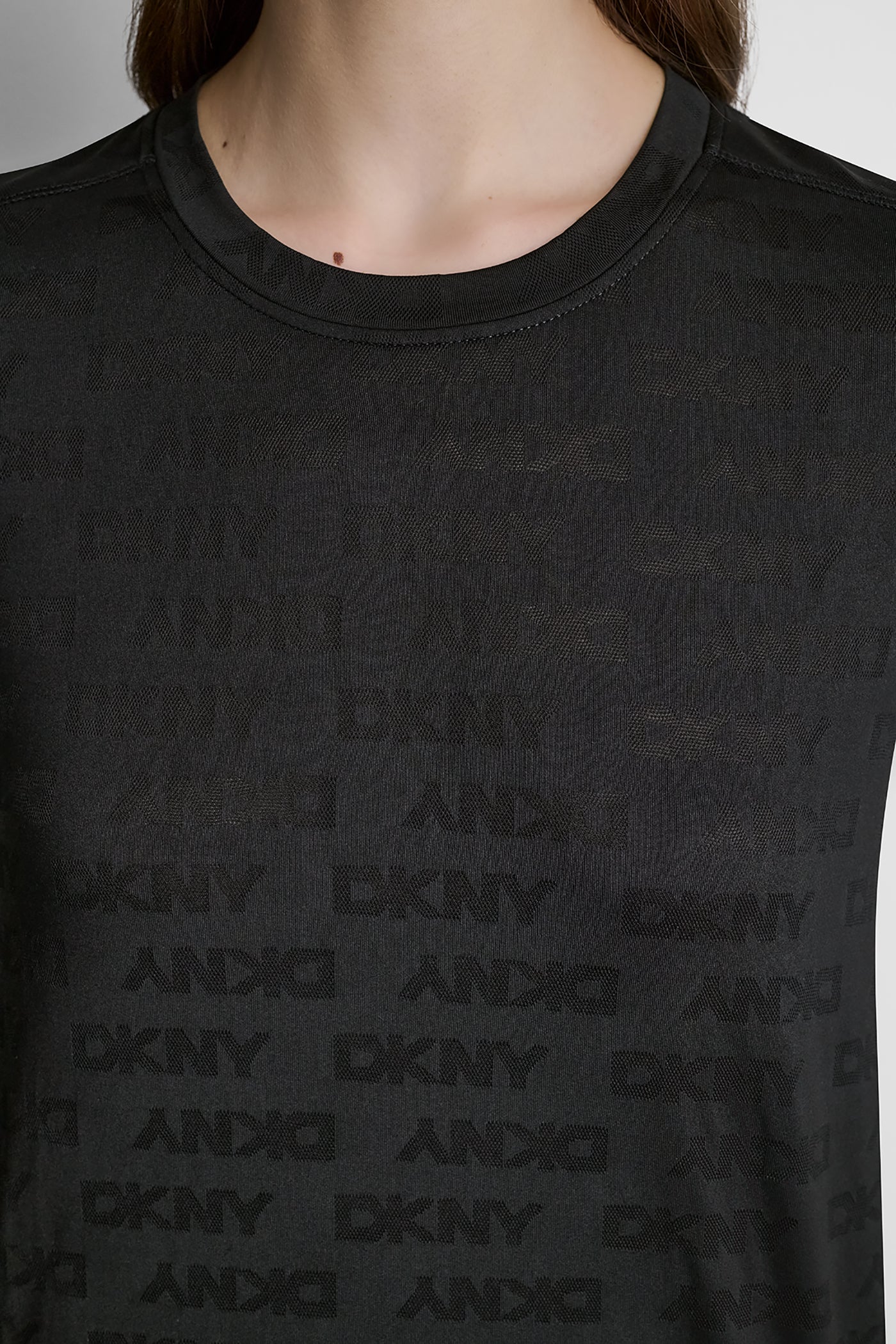 STRETCH COTTON-JERSEY LOGO-JACQUARD TEE