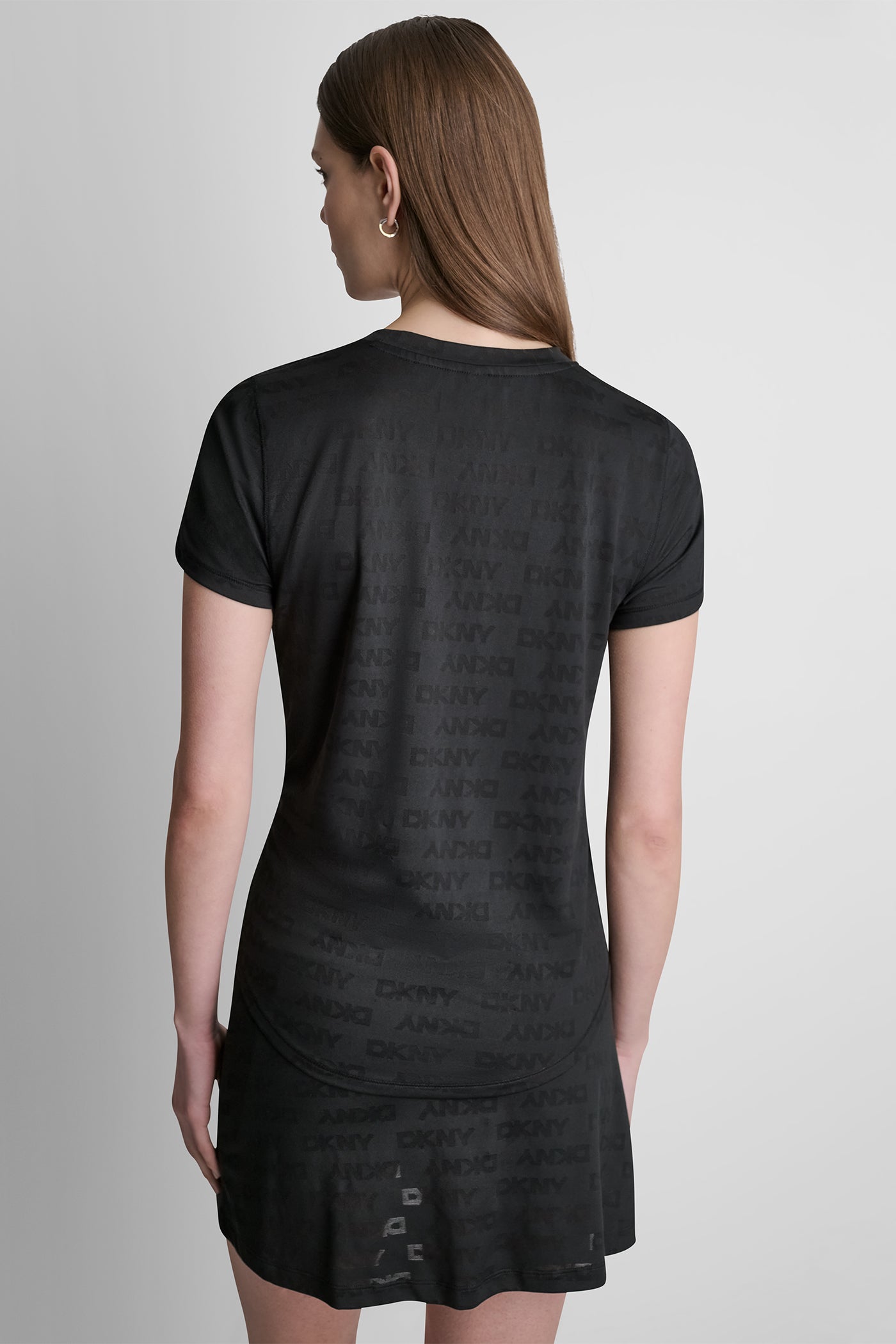 STRETCH COTTON-JERSEY LOGO-JACQUARD TEE