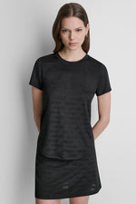 STRETCH COTTON-JERSEY LOGO-JACQUARD TEE