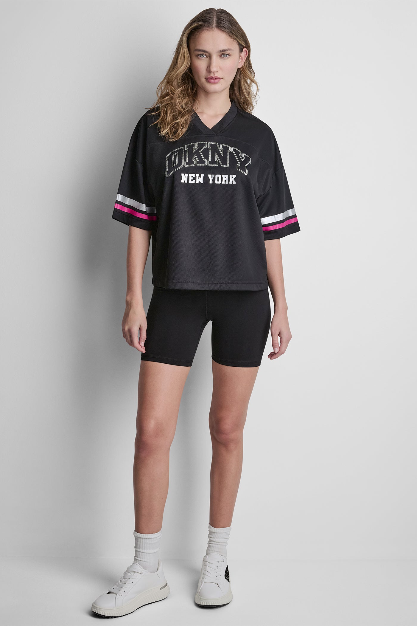 DKNY VARSITY RHINESTONE TOP