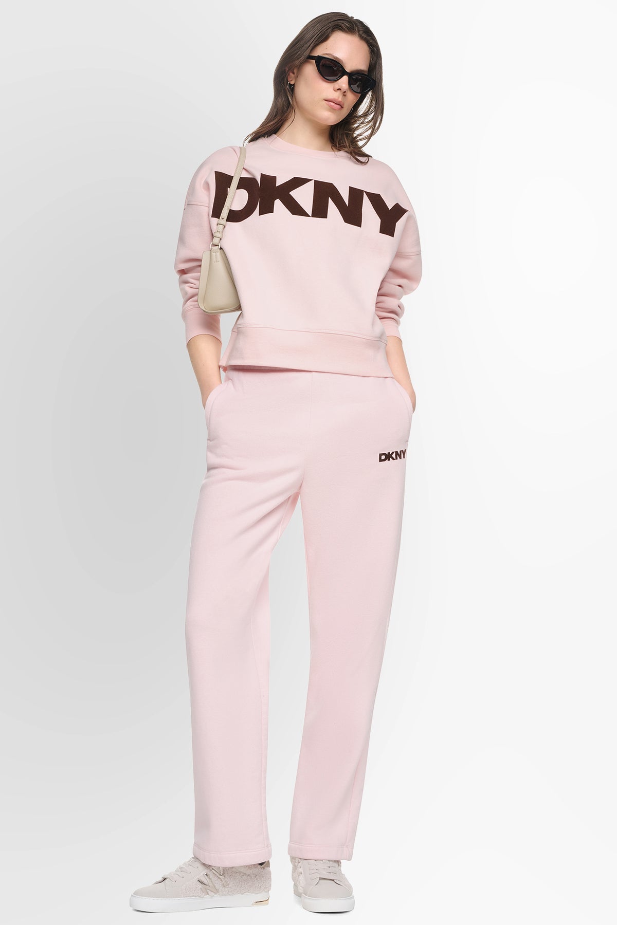 COTTON-BLEND FLOCKED VARSITY LOGO SWEATSHIRT