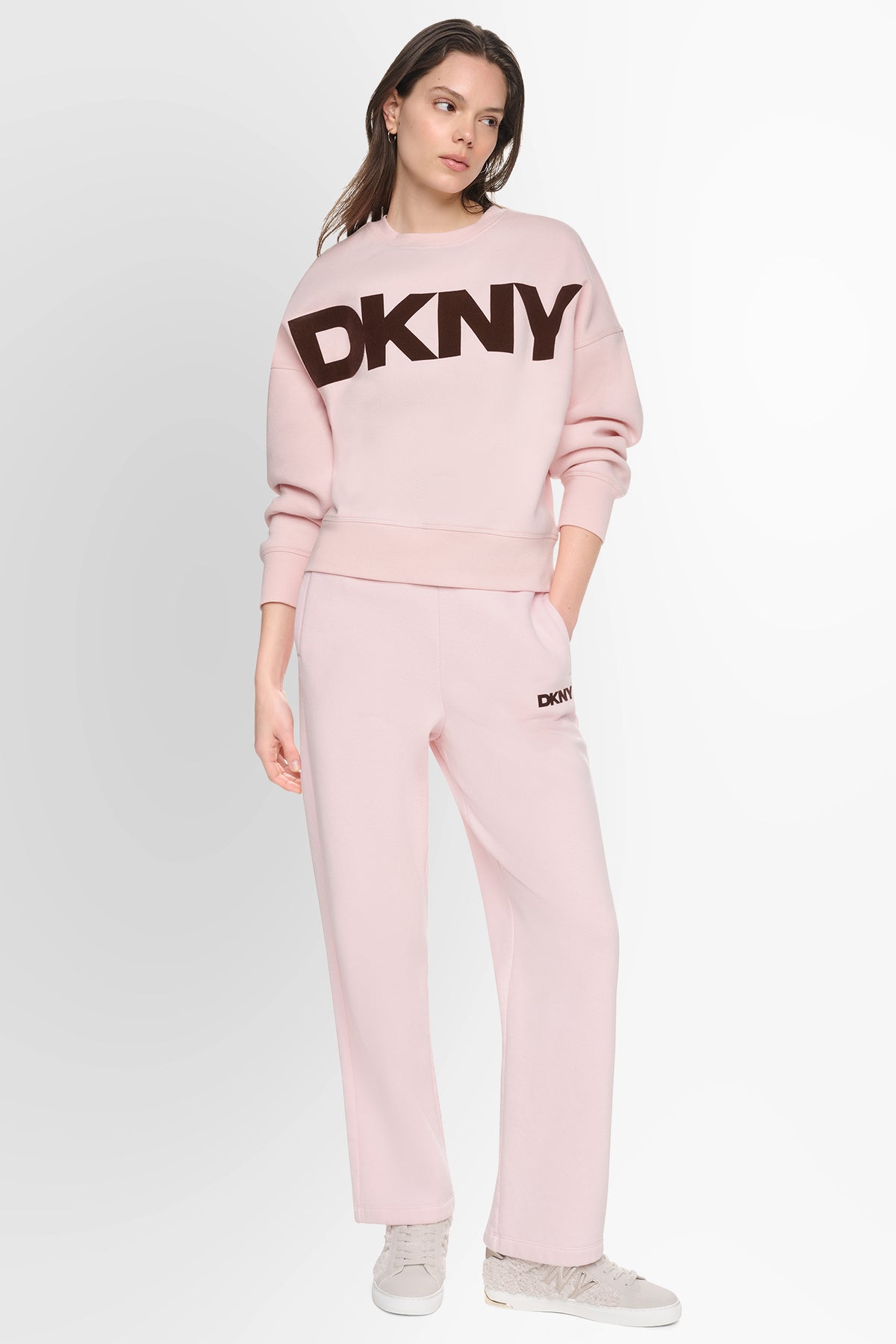 COTTON-BLEND FLOCKED VARSITY LOGO SWEATSHIRT