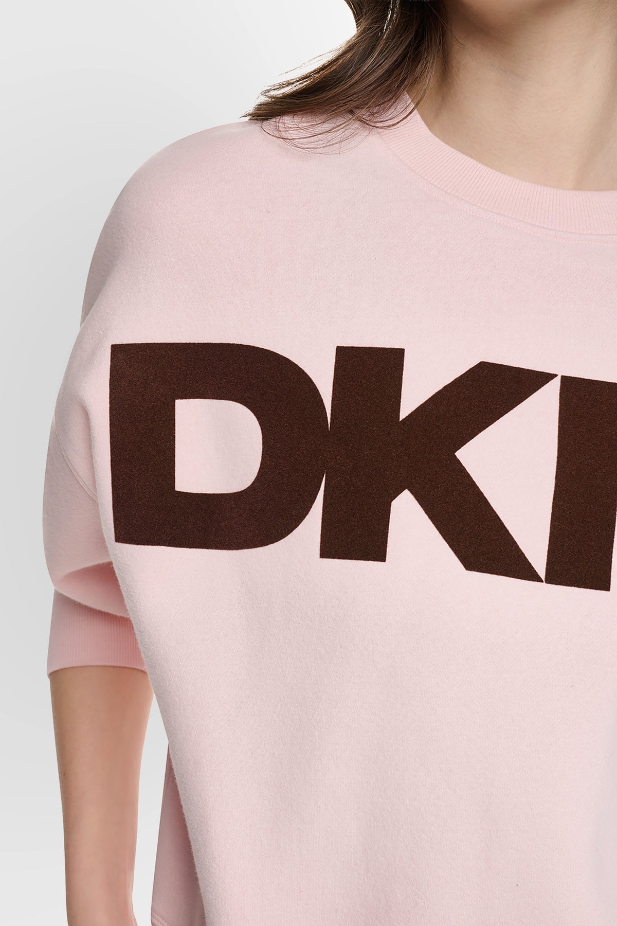 COTTON-BLEND FLOCKED VARSITY LOGO SWEATSHIRT