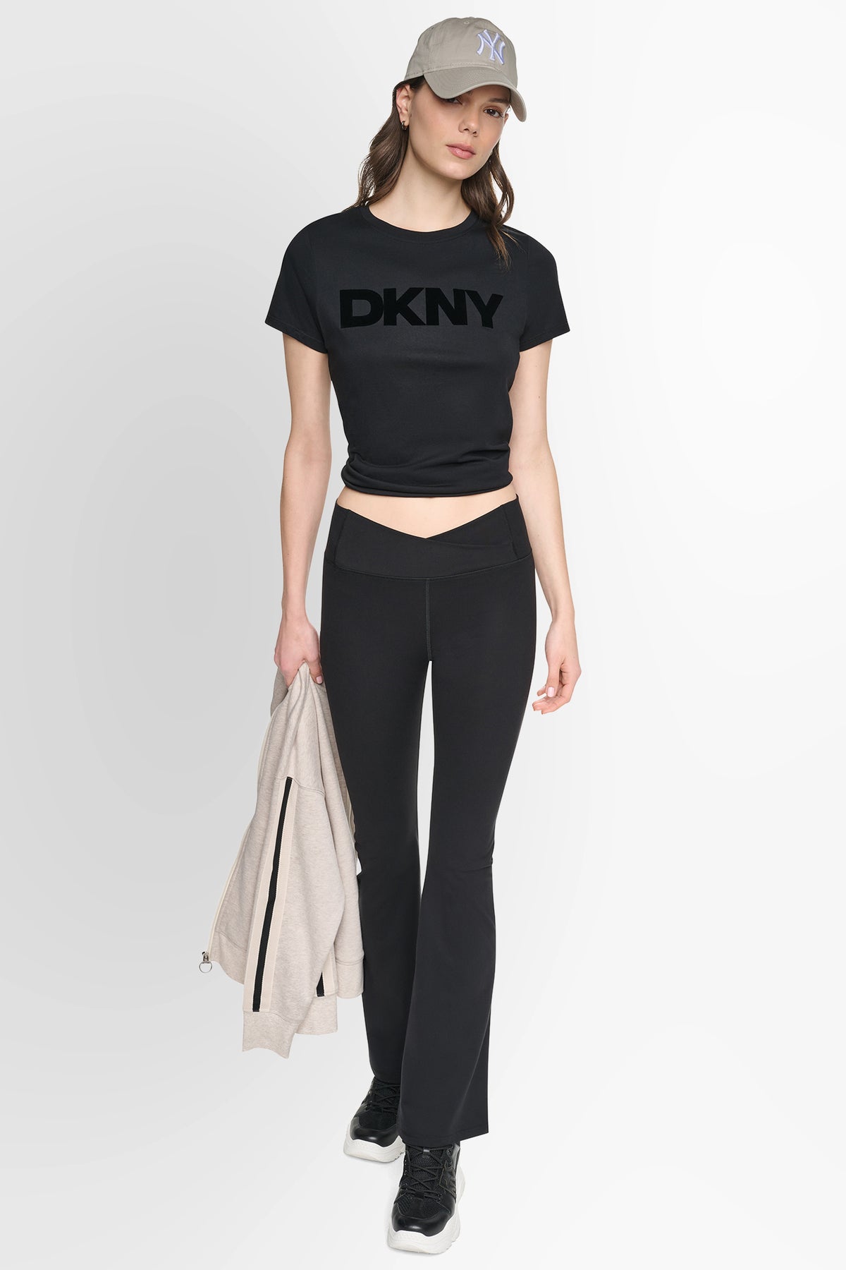 DKNY FLOCKED LOGO T-SHIRT