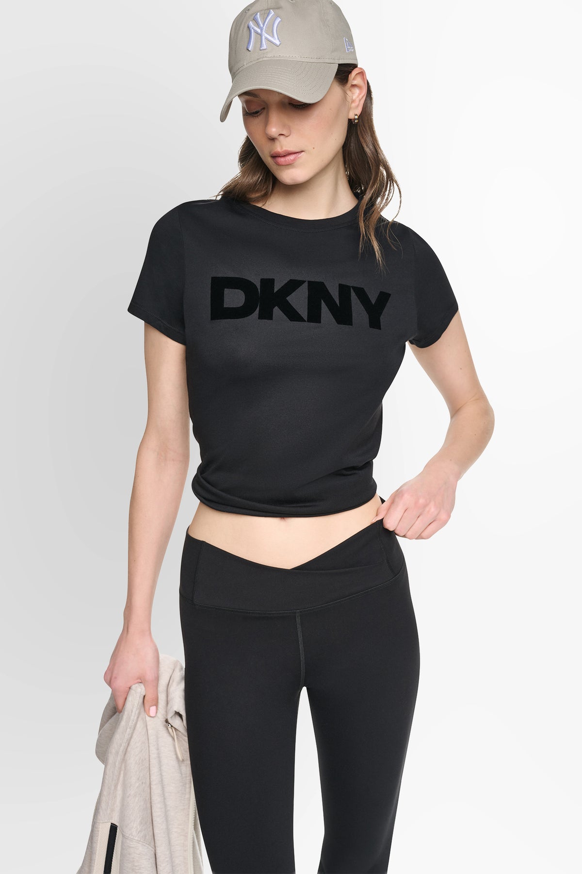 DKNY FLOCKED LOGO T-SHIRT