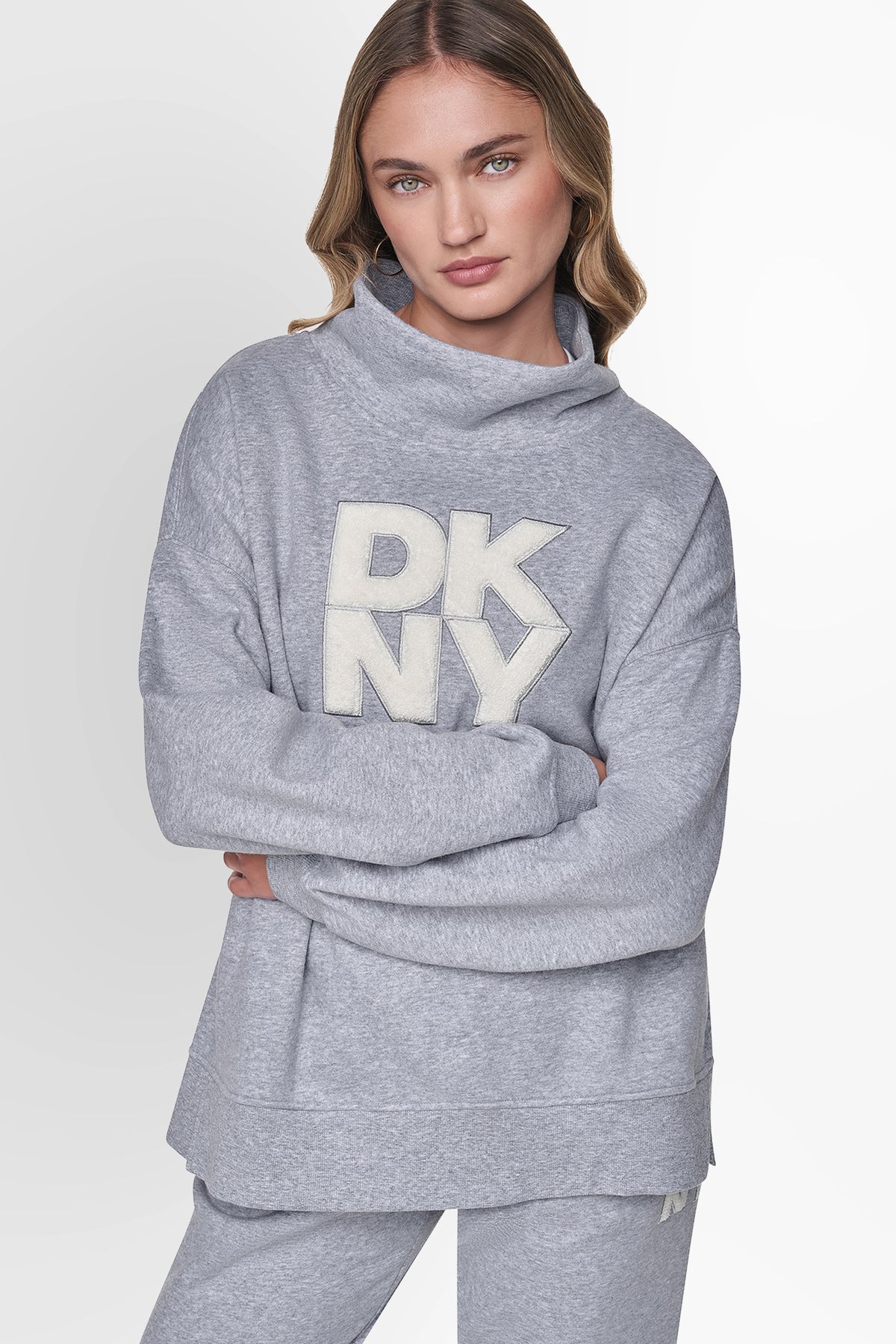 COWL NECK CHENILLE LOGO SWEATSHIRT