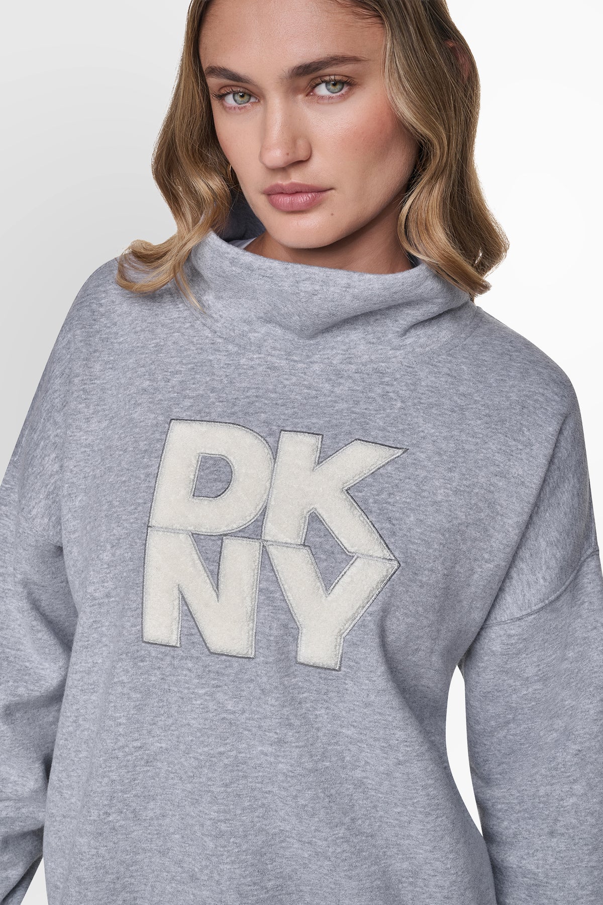 COWL NECK CHENILLE LOGO SWEATSHIRT