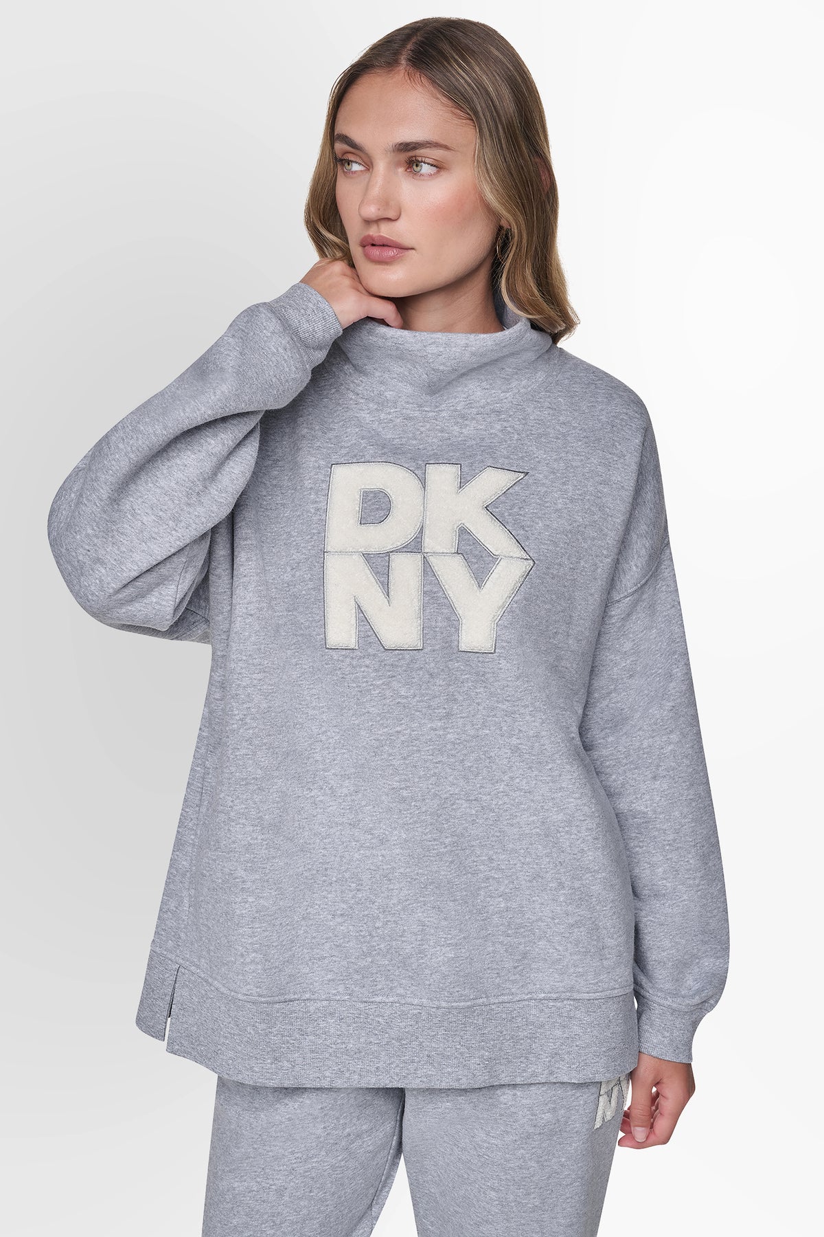 COWL NECK CHENILLE LOGO SWEATSHIRT