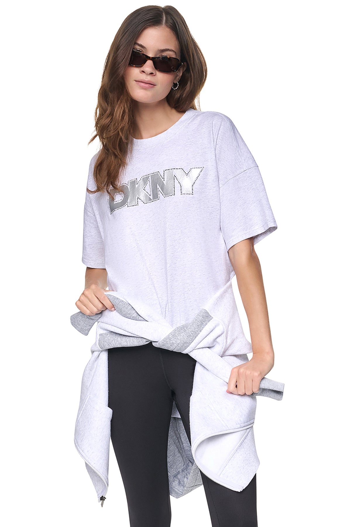 DKNY DISTRESSED FOIL LOGO TEE