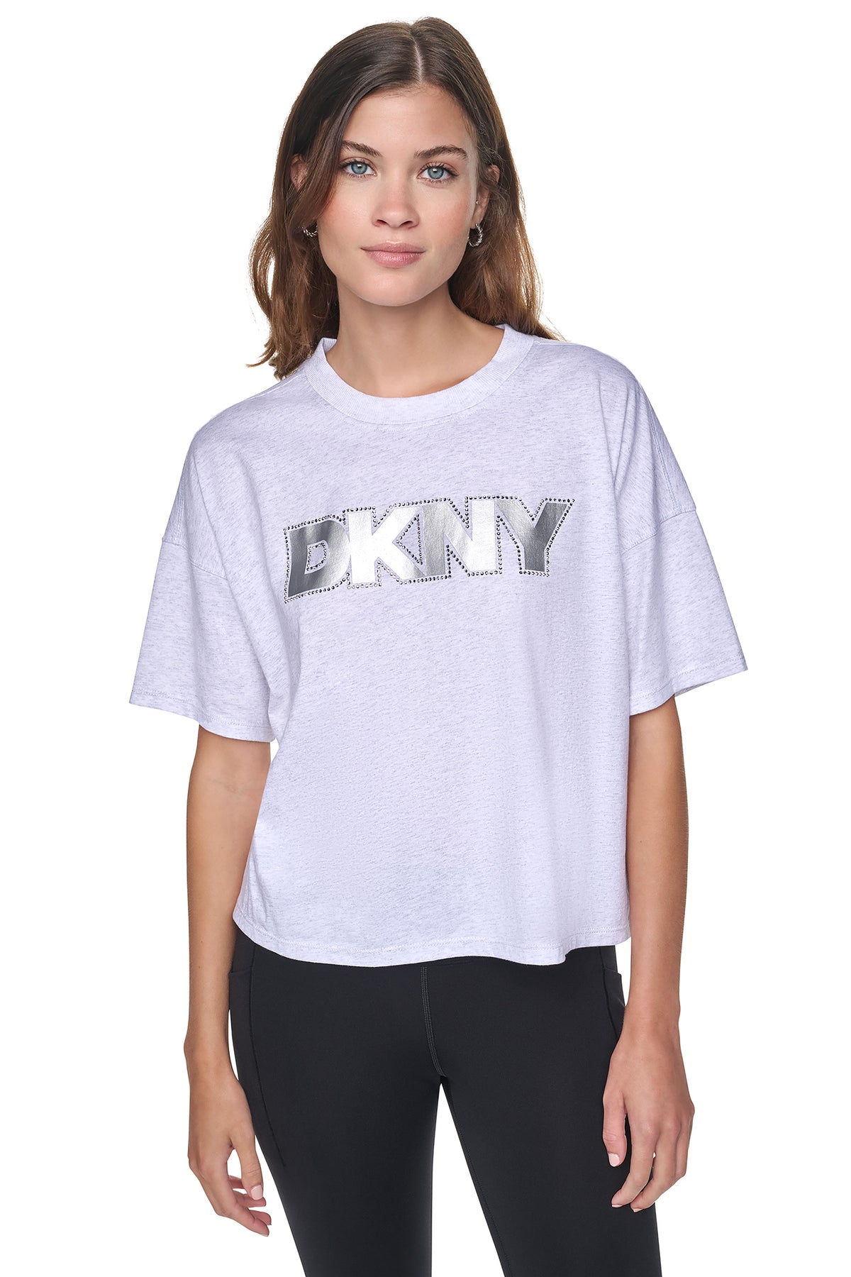 DKNY DISTRESSED FOIL LOGO TEE