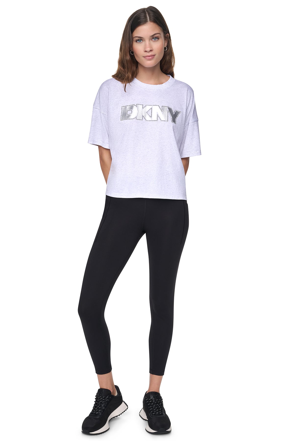 DKNY DISTRESSED FOIL LOGO TEE