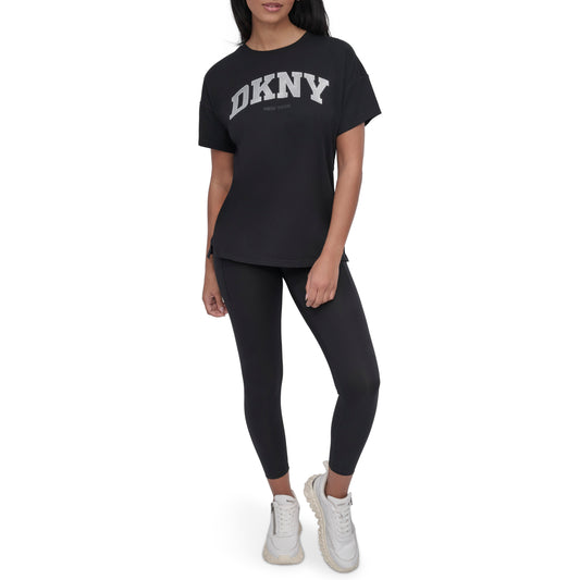 ARCHED VARSITY GLITTER LOGO LEGGING TEE