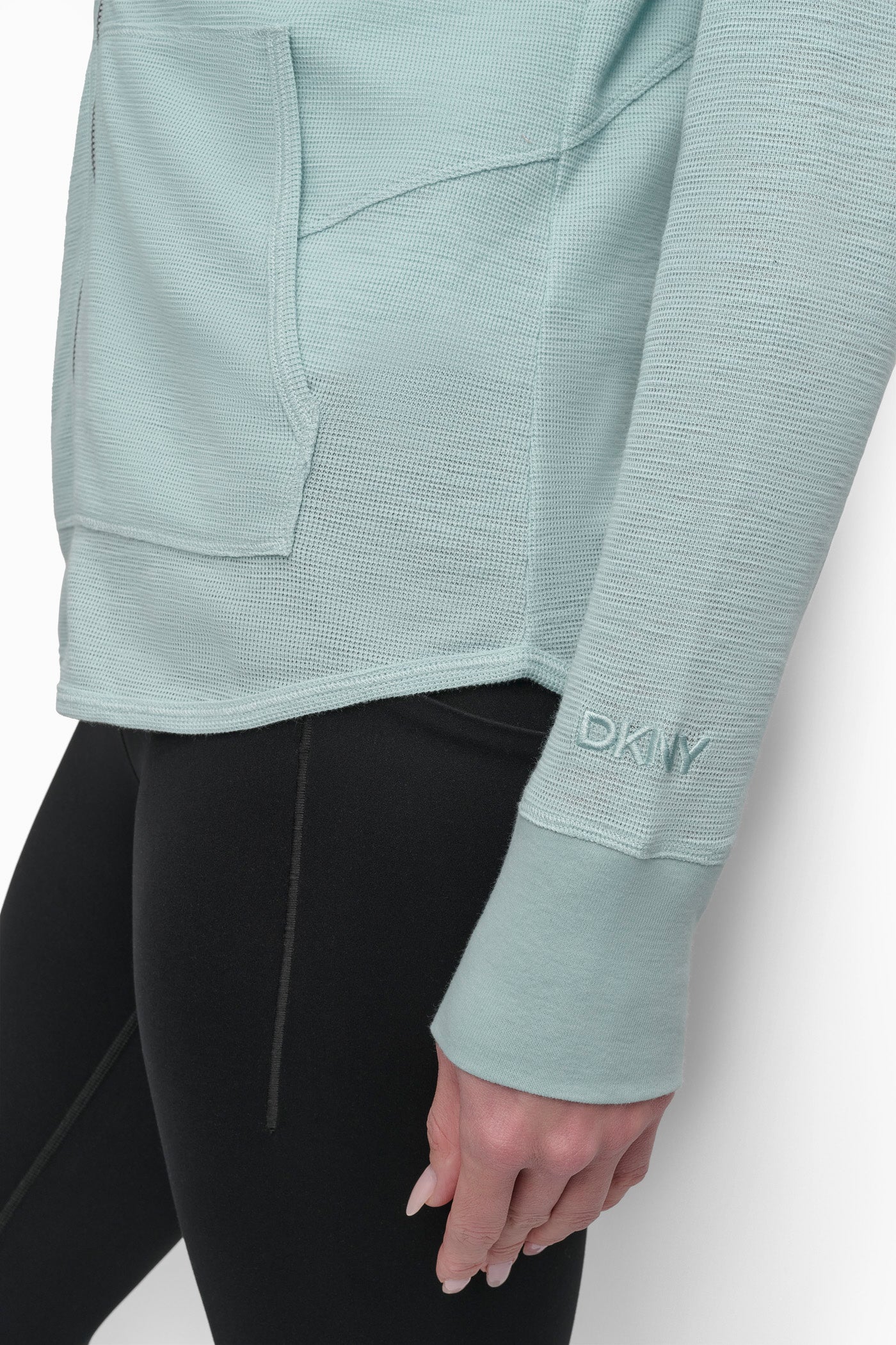 جاكيت بغطاء رأس وسحاب أمامي مع رباط شد