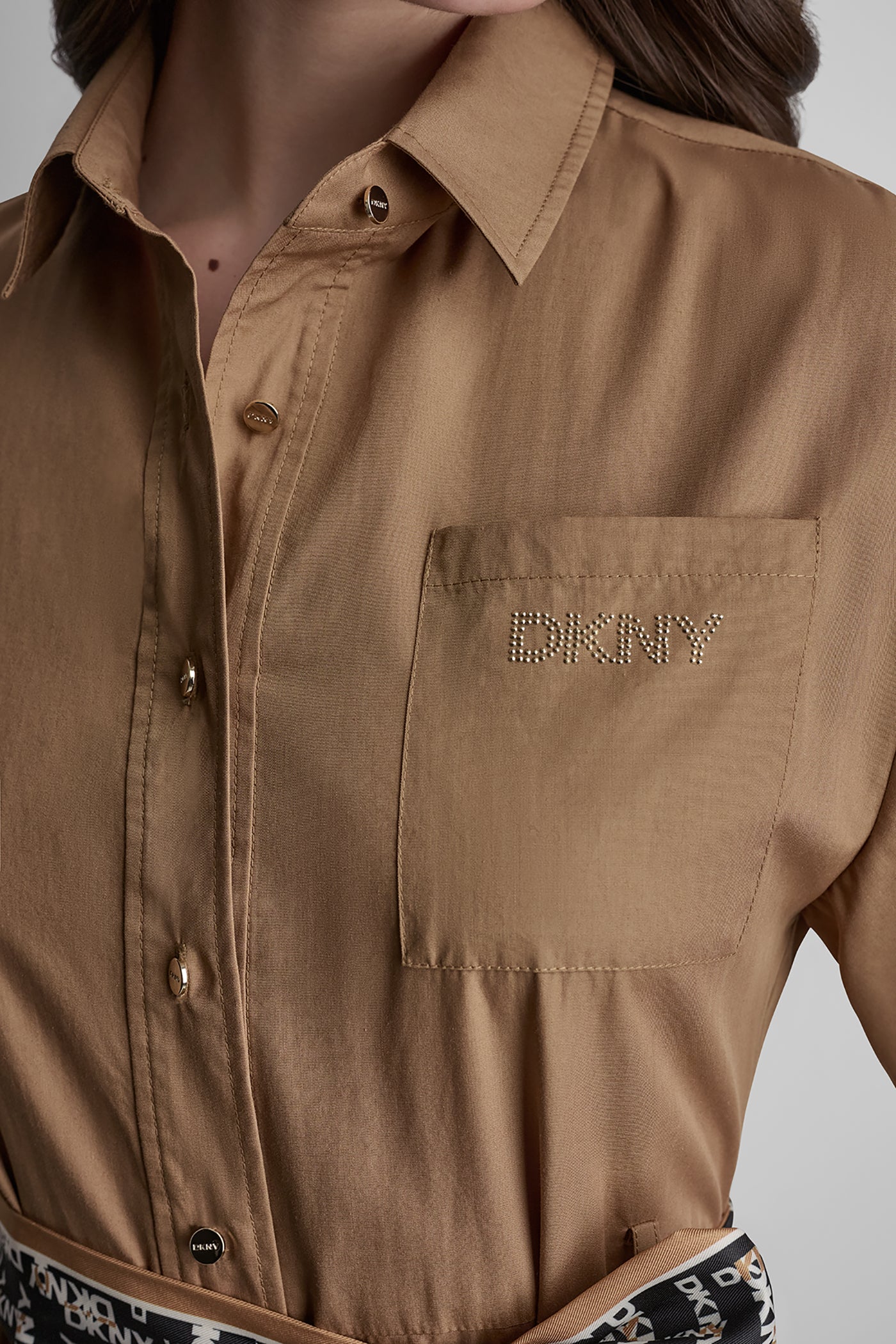 ELBOW SLEEVE BUTTON FRONT DRESS