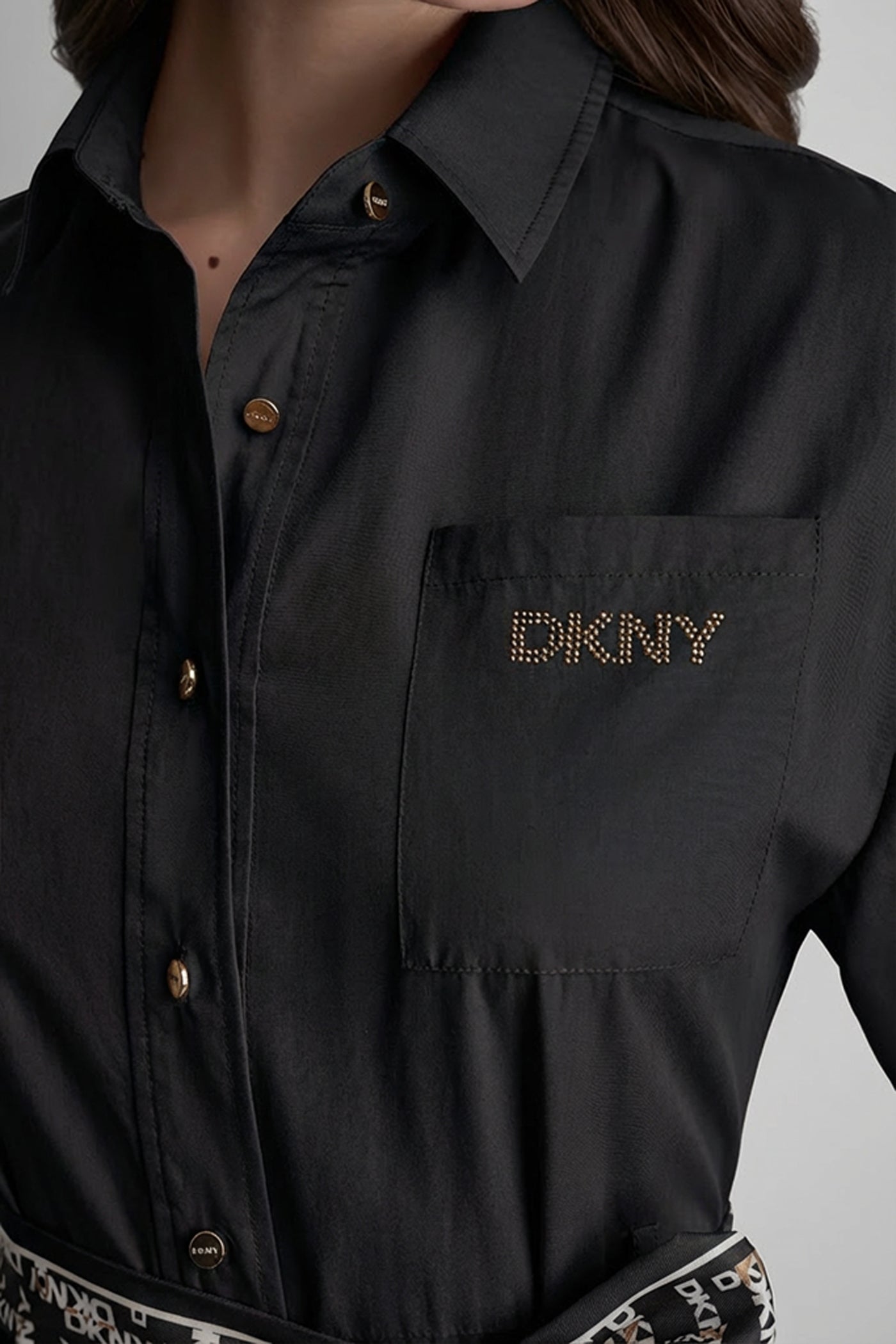 ELBOW SLEEVE BUTTON FRONT DRESS