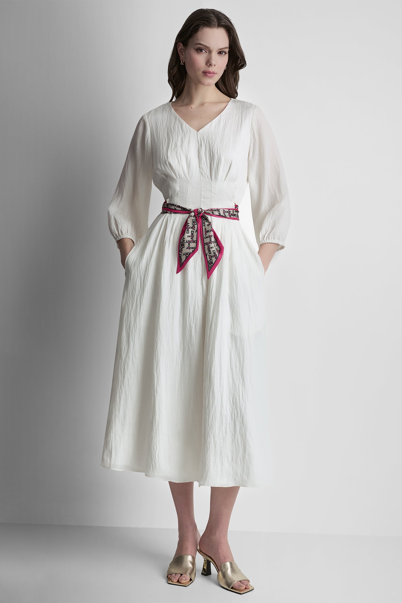 LONG SLEEVE PLEATED FRONT  SHIRT