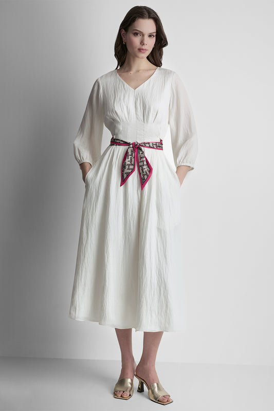 LONG SLEEVE PLEATED FRONT  SHIRT