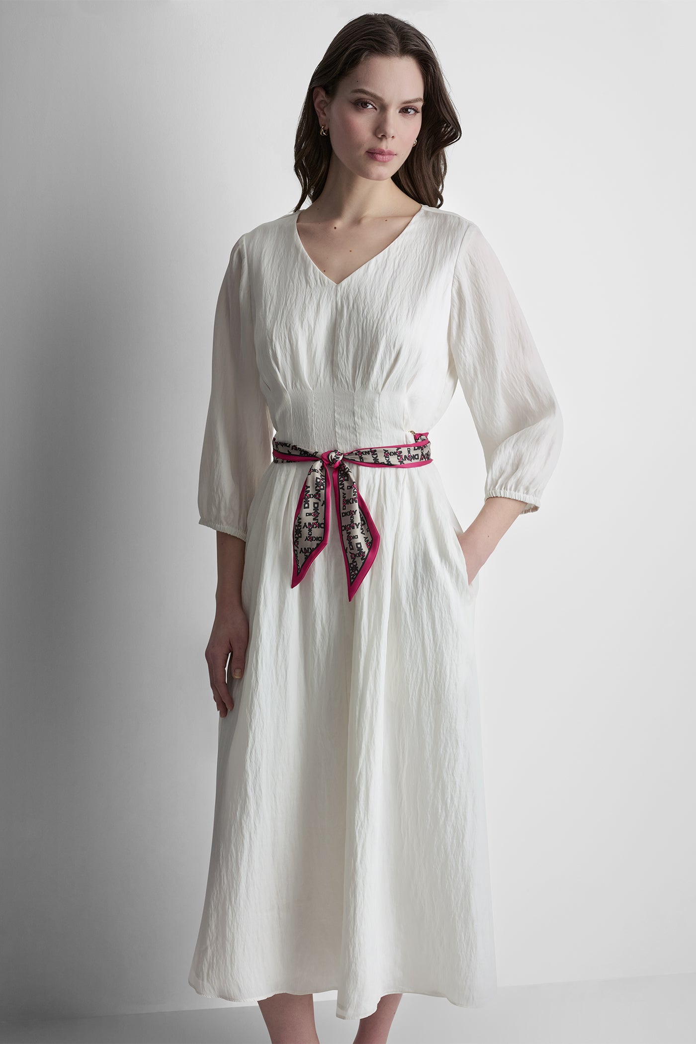 LONG SLEEVE PLEATED FRONT  SHIRT