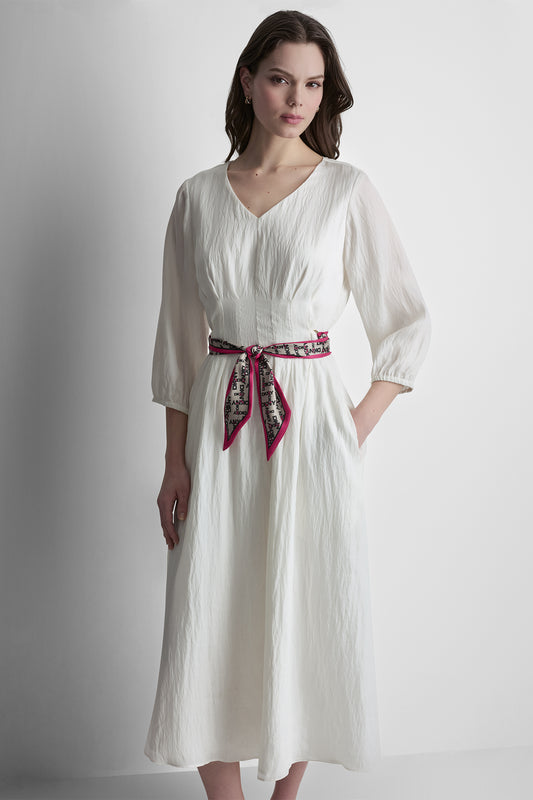 LONG SLEEVE PLEATED FRONT  SHIRT