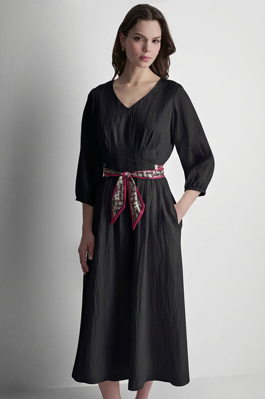 LONG SLEEVE PLEATED FRONT  SHIRT