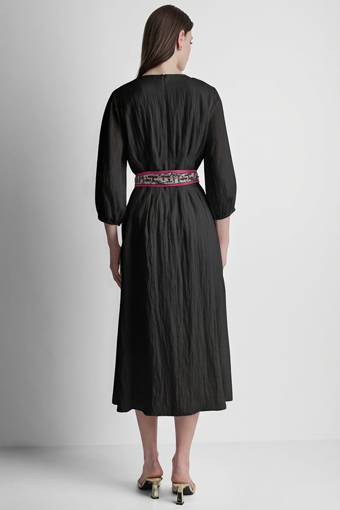 LONG SLEEVE PLEATED FRONT  SHIRT