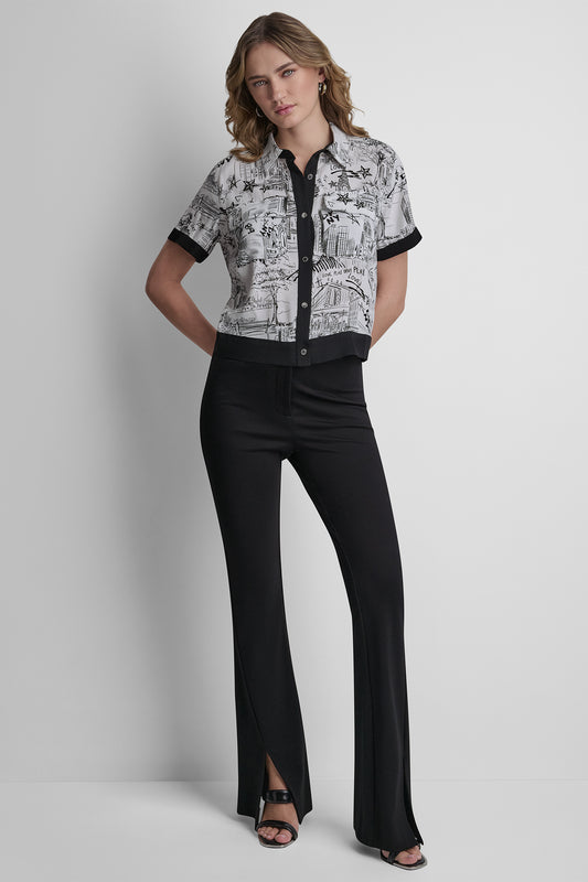 SHORT SLEEVE PRINTED CAMP SHIRT