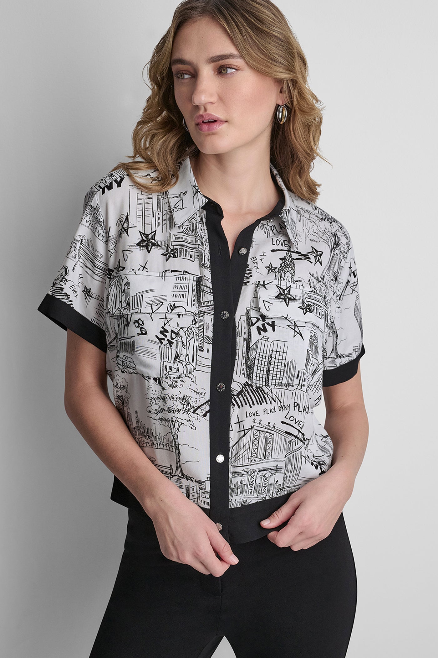 SHORT SLEEVE PRINTED CAMP SHIRT