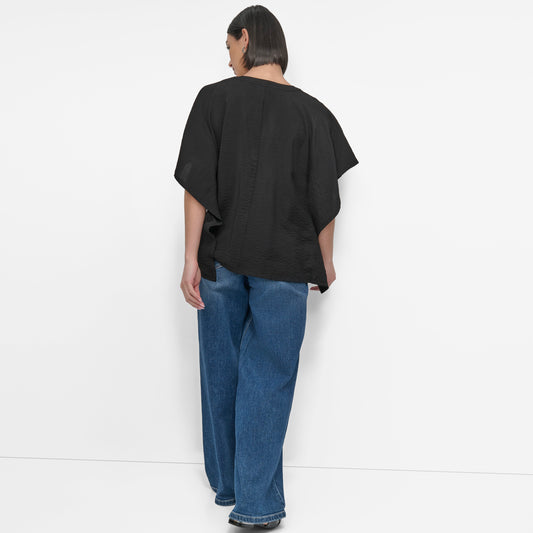 FLOWY RUMPLED VOILE SHIRT