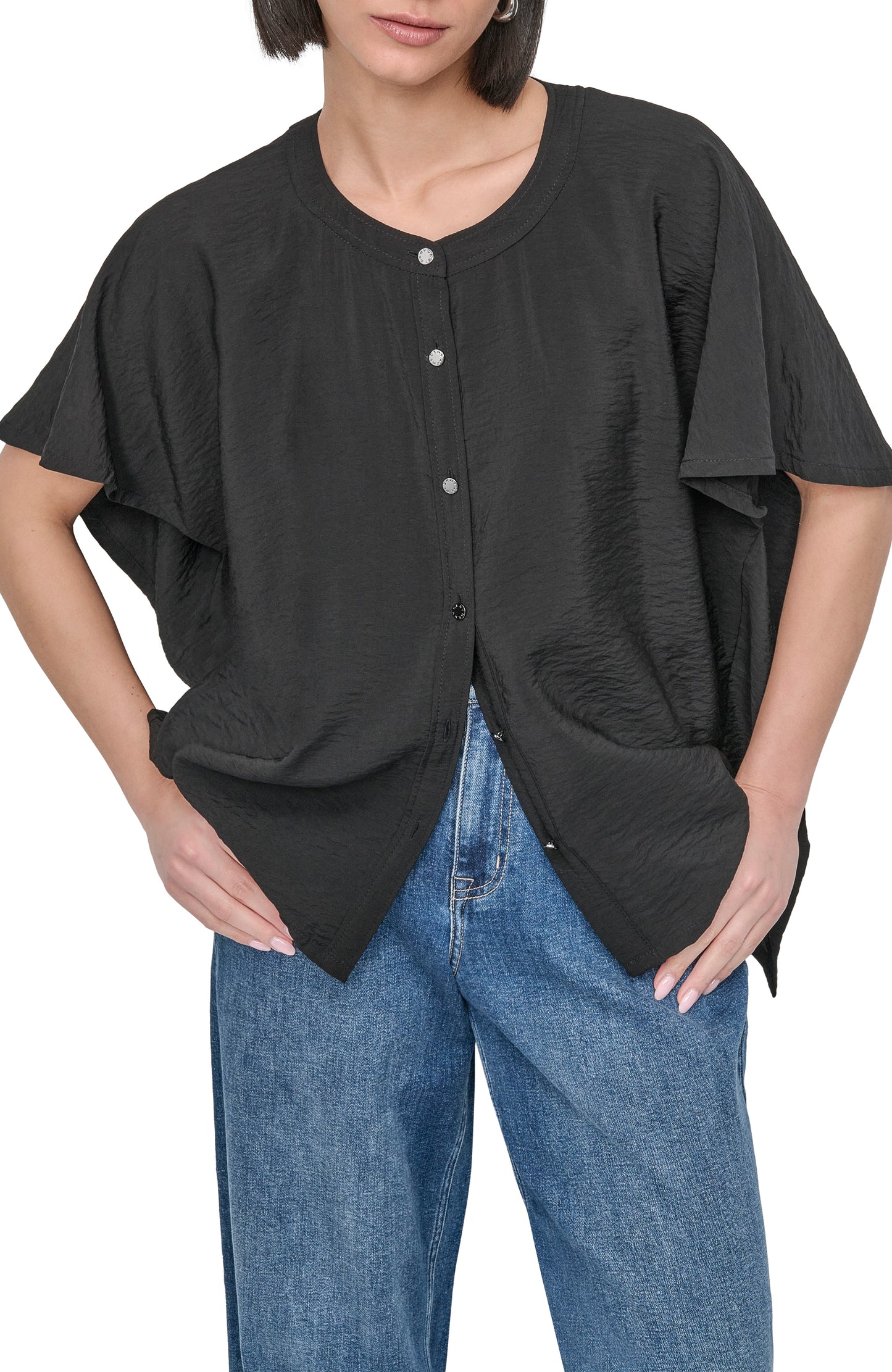 FLOWY RUMPLED VOILE SHIRT