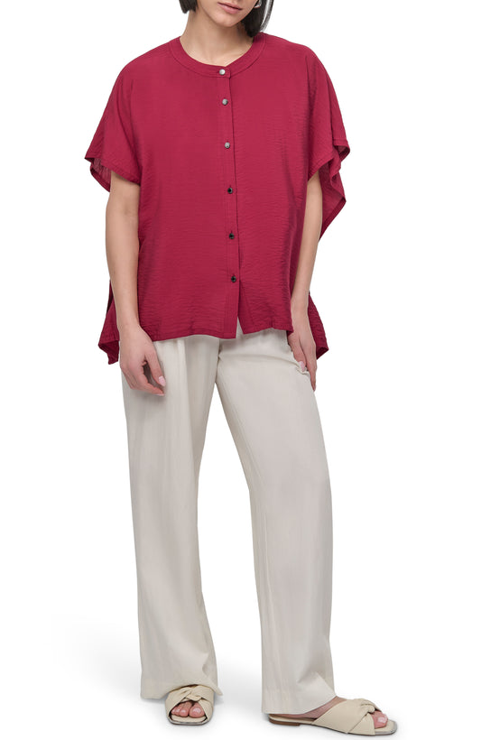 FLOWY RUMPLED VOILE SHIRT