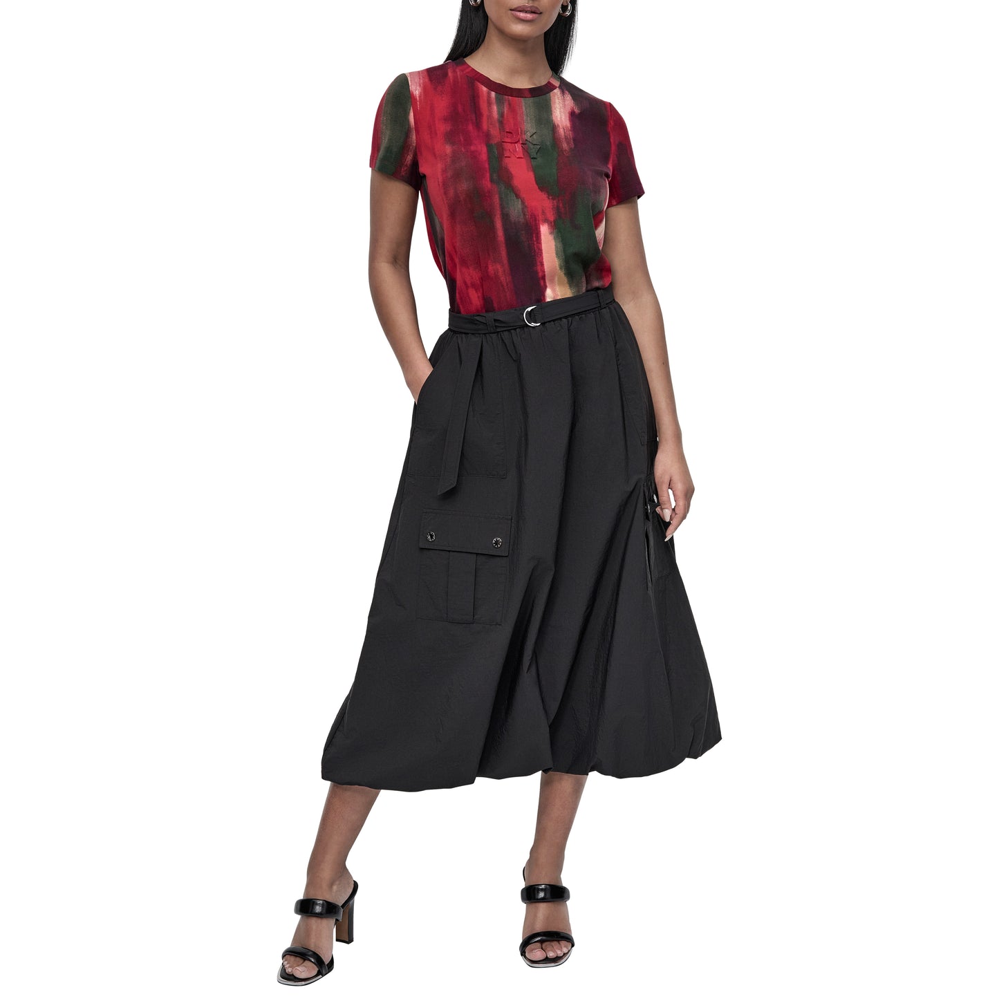 RUMPLED TECH CARGO SKIRT