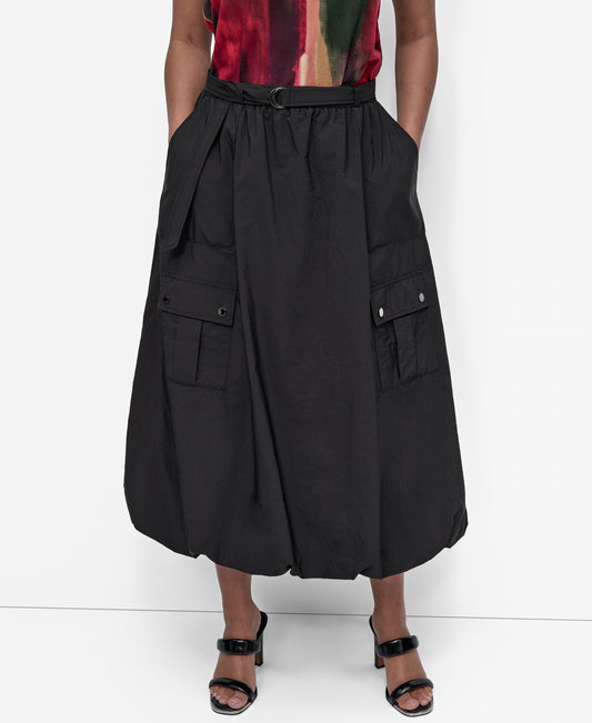 RUMPLED TECH CARGO SKIRT