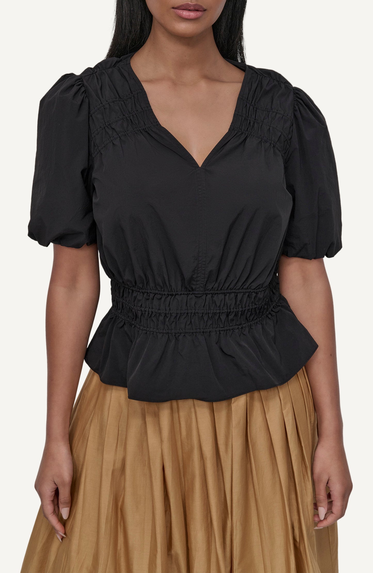 VNECK PEPLUM TOP