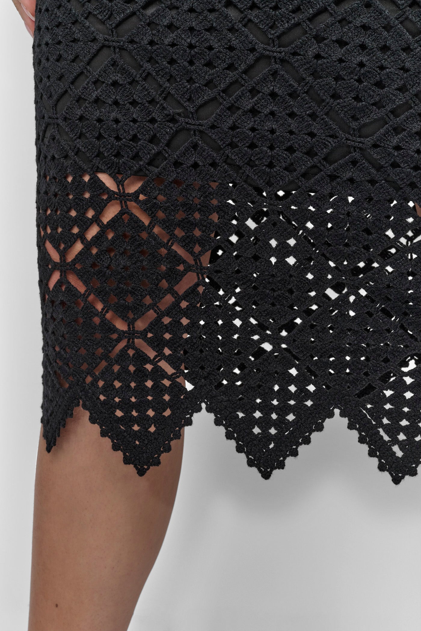 COTTON CROCHET MIDI SKIRT