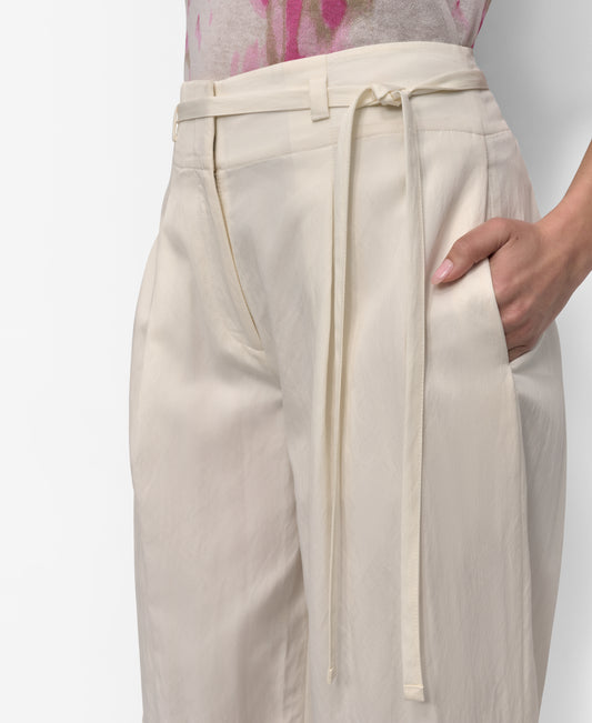 TIE WAIST TWILL PANT