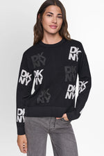 LONG SLEEVE INTARSIA  RHINESTONE