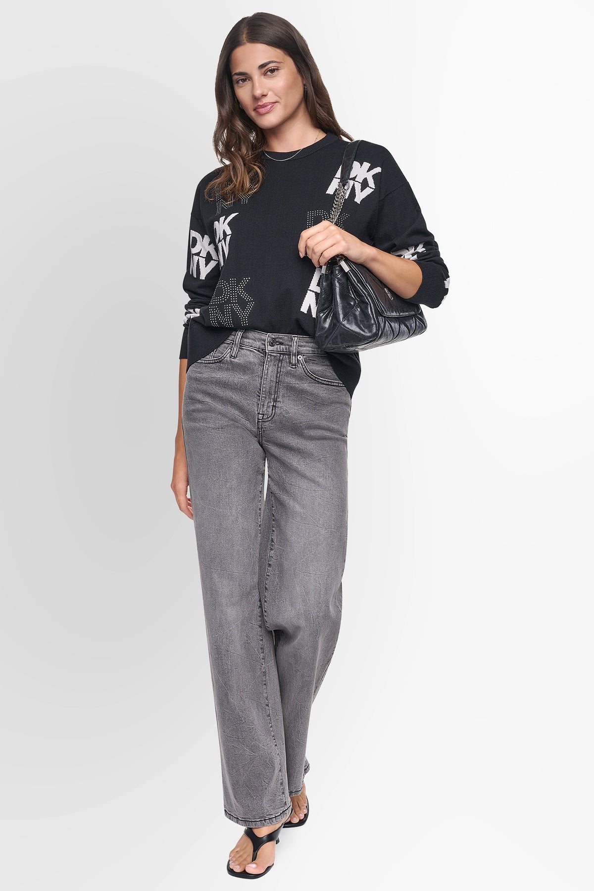 LONG SLEEVE INTARSIA  RHINESTONE