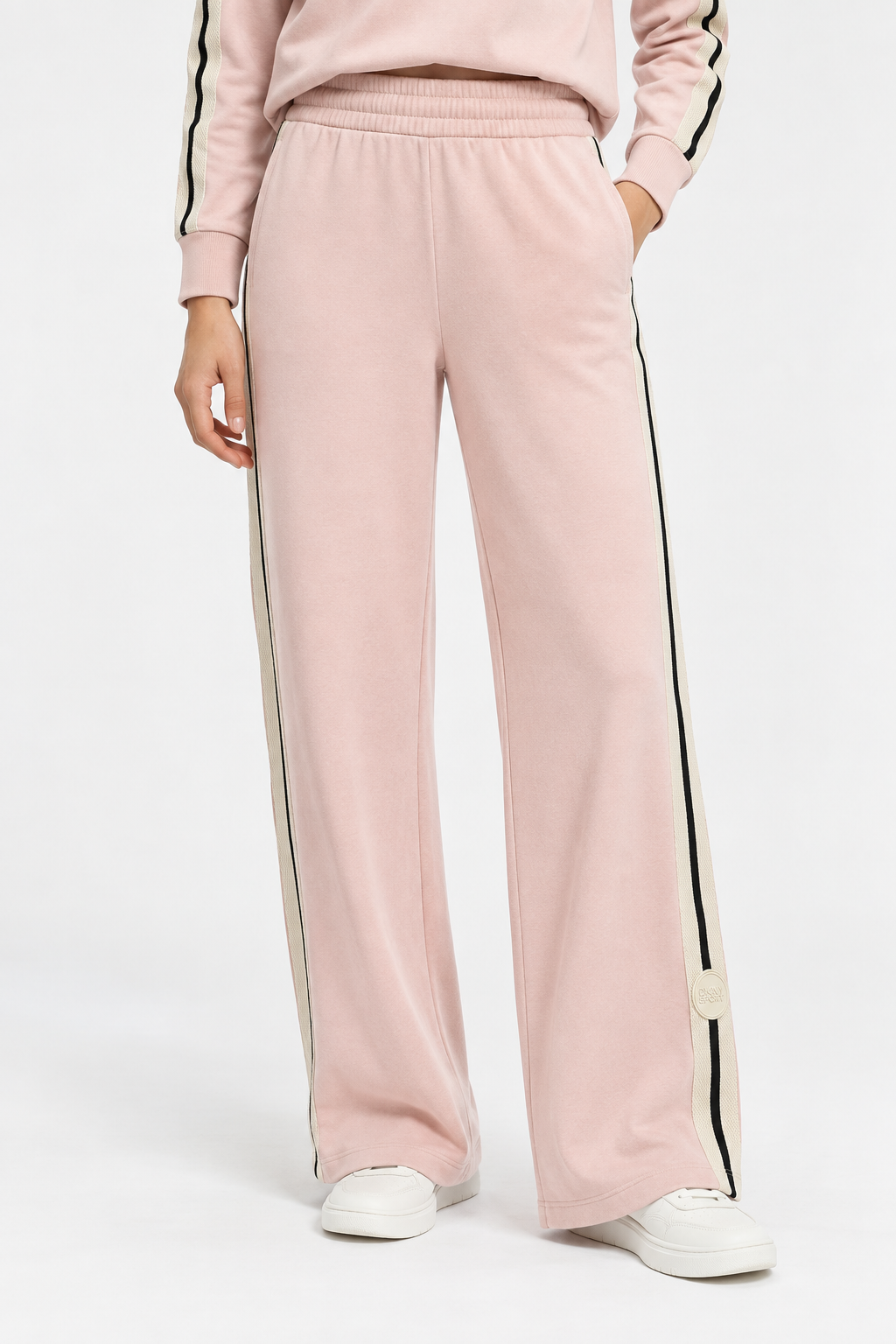 DKNY TEXTURED TAPE WIDE PANTS